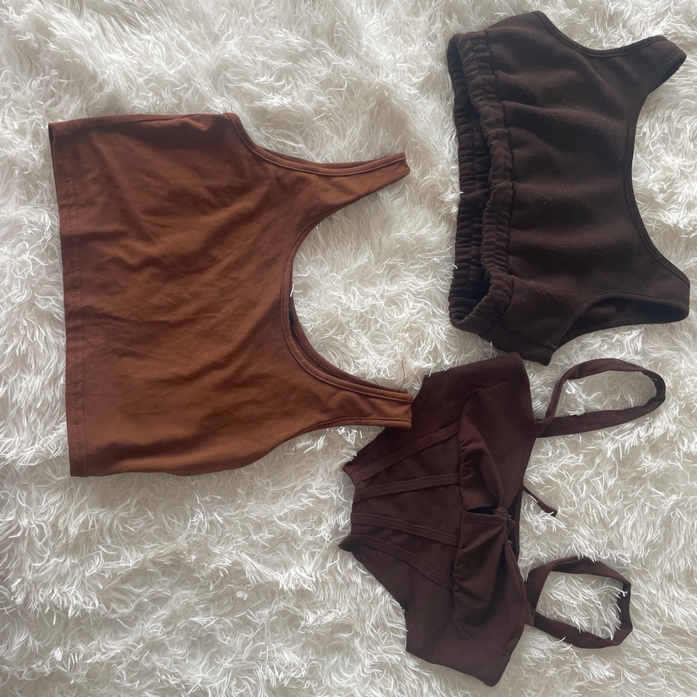Brown crop tops